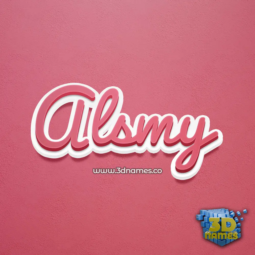 alsmy in Red Scribble style - 3D name wallpaper