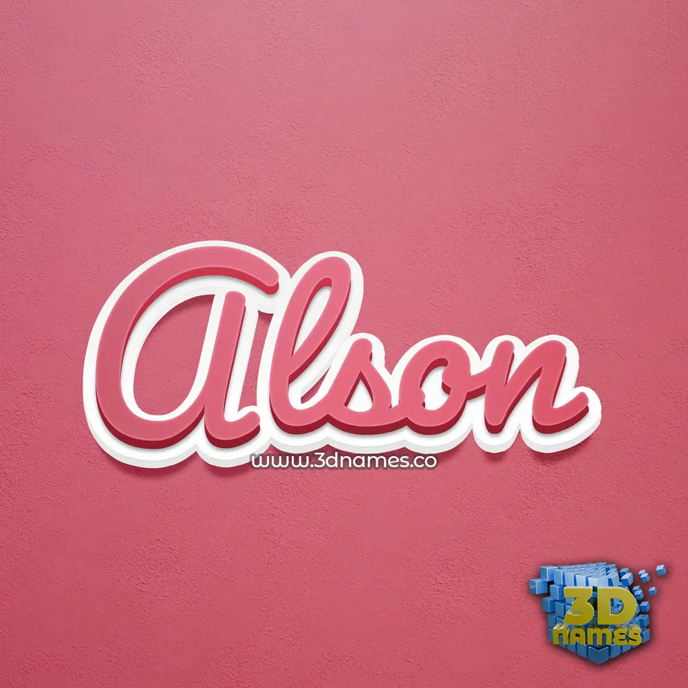 alson in Red Scribble style - 3D name wallpaper