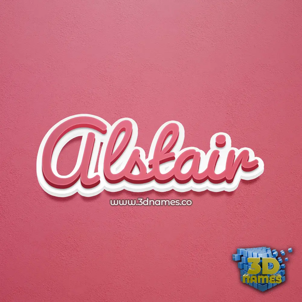 alstair in Red Scribble style - 3D name wallpaper
