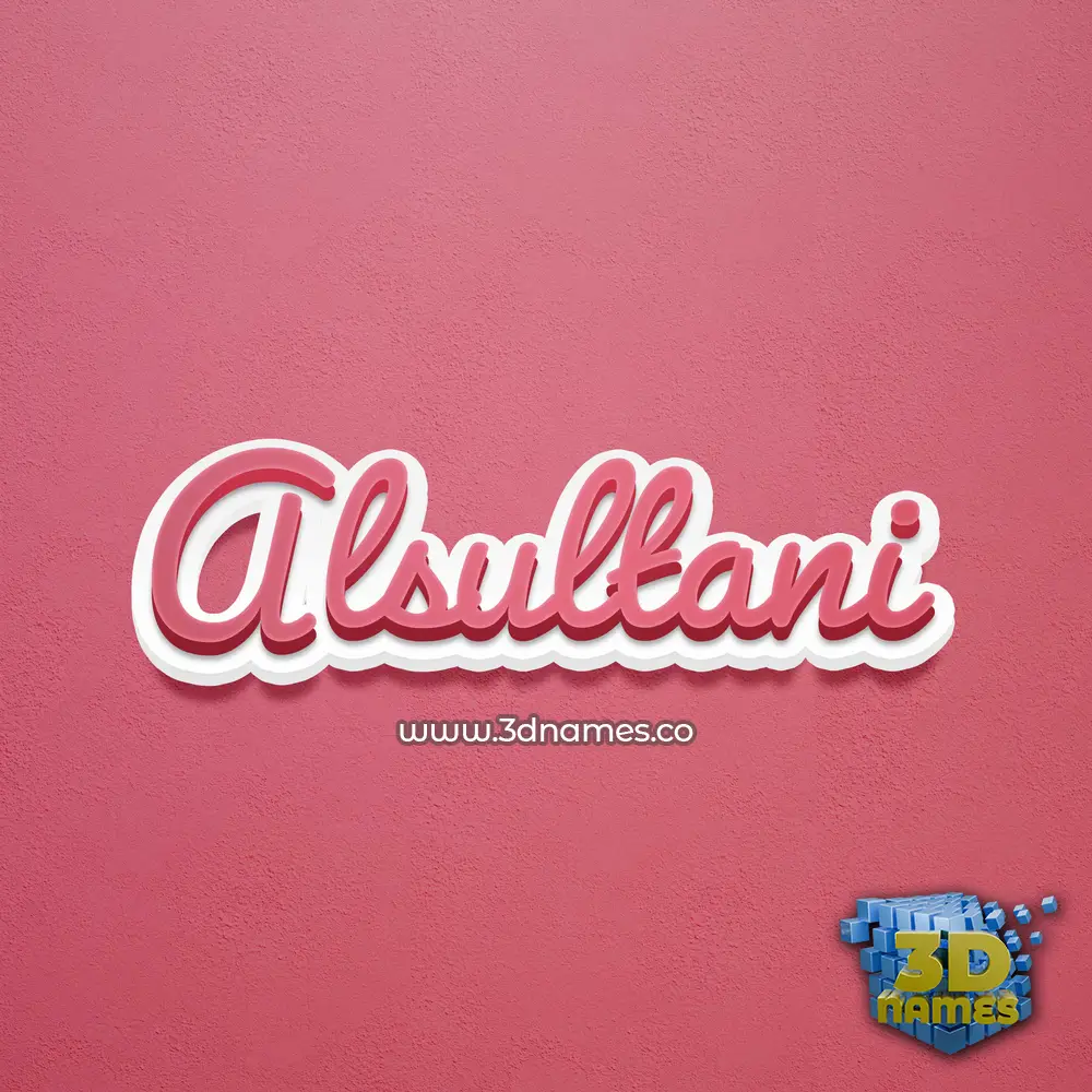alsultani in Red Scribble style - 3D name wallpaper