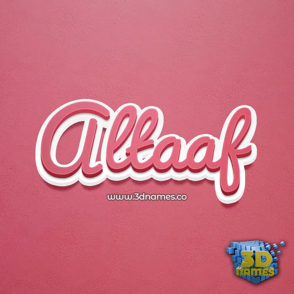 altaaf in Red Scribble style - 3D name wallpaper