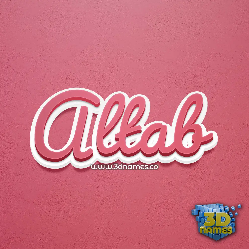altab in Red Scribble style - 3D name wallpaper