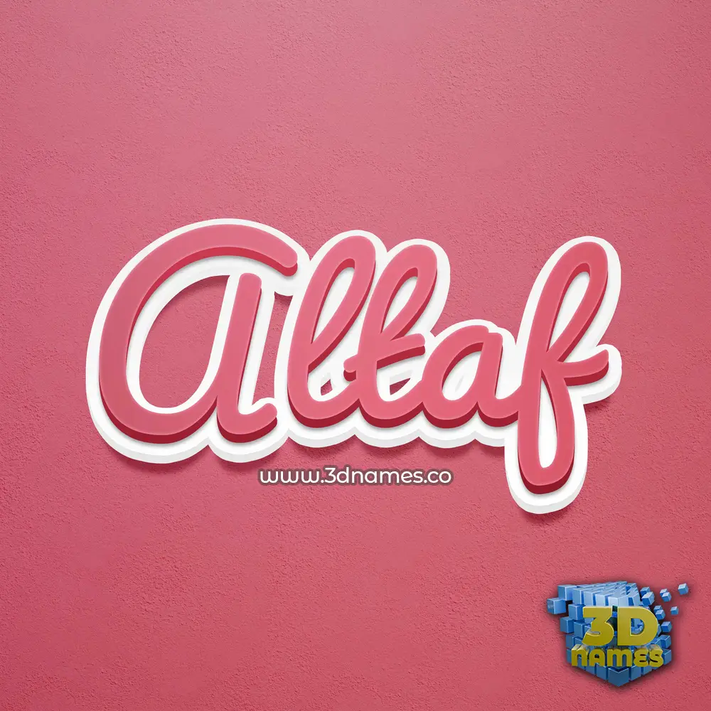 altaf in Red Scribble style - 3D name wallpaper
