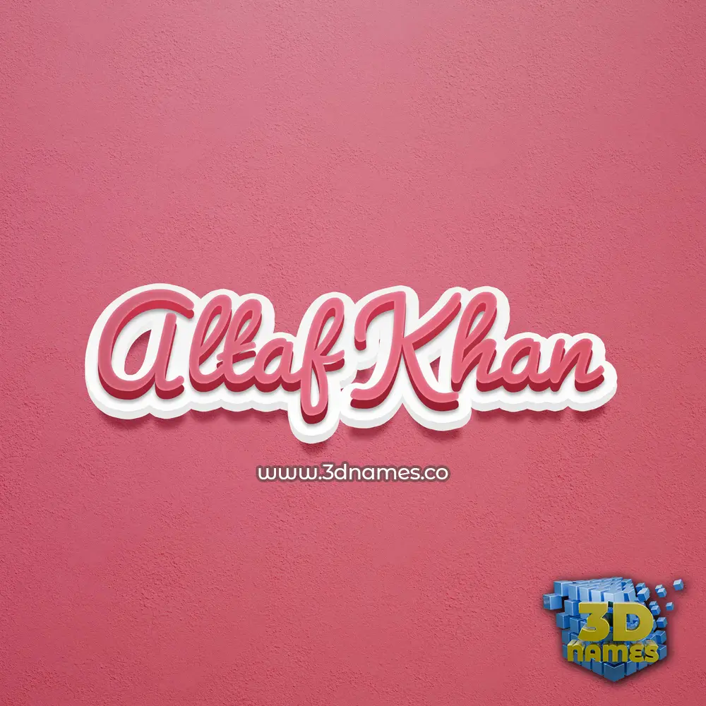 altaf khan in Red Scribble style - 3D name wallpaper