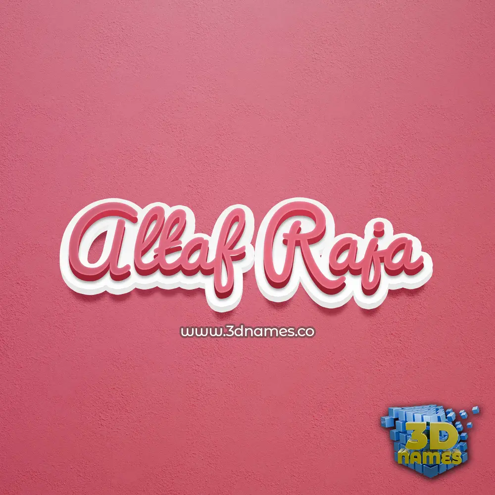 altaf raja in Red Scribble style - 3D name wallpaper