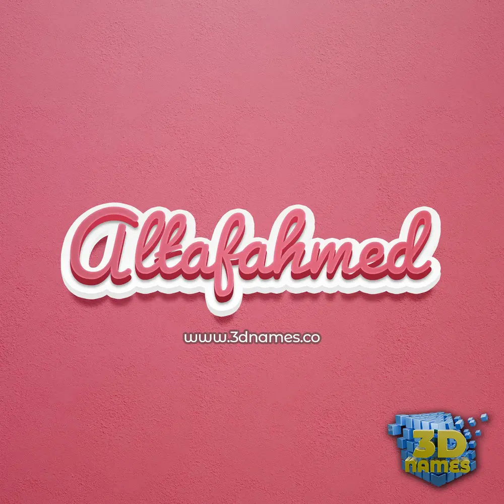 altafahmed in Red Scribble style - 3D name wallpaper