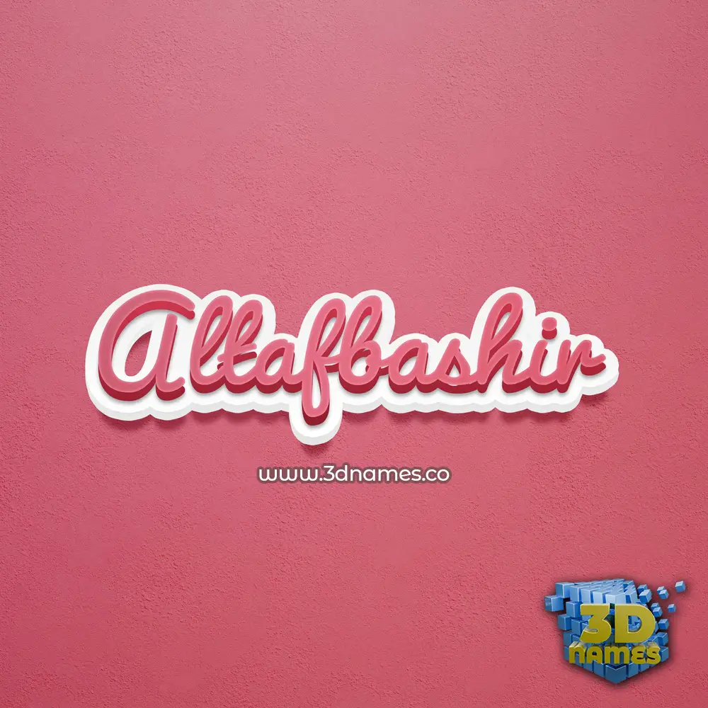 altafbashir in Red Scribble style - 3D name wallpaper