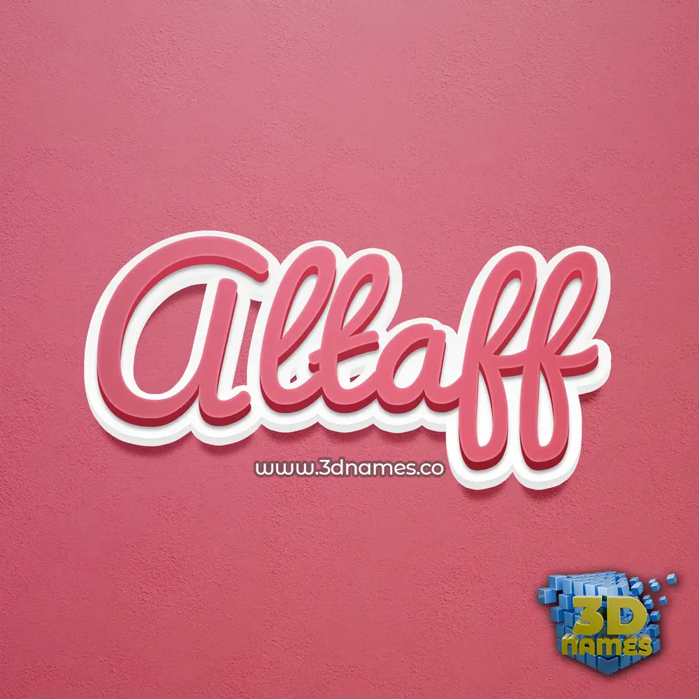 altaff in Red Scribble style - 3D name wallpaper