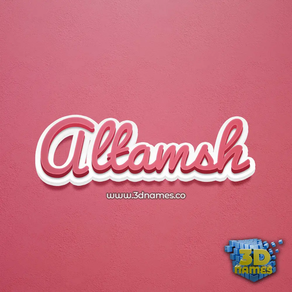 altamsh in Red Scribble style - 3D name wallpaper