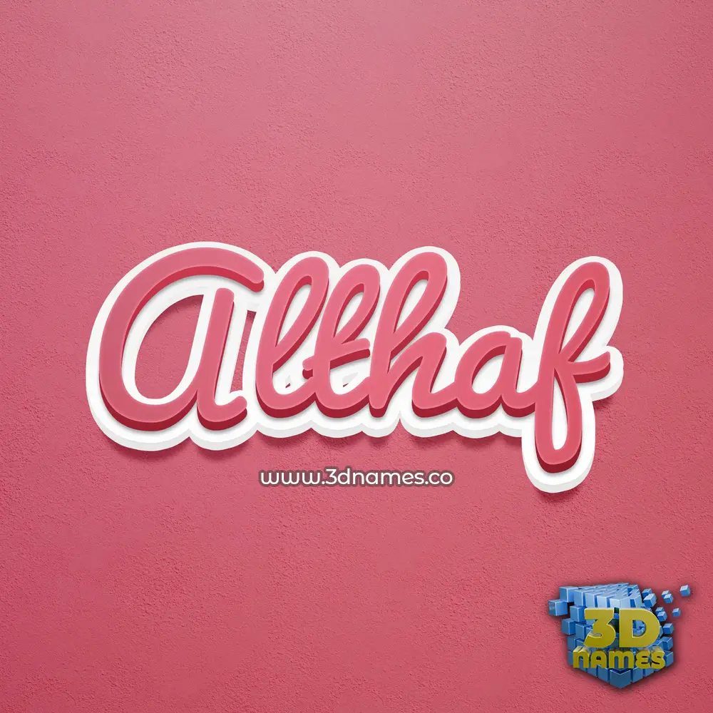 althaf in Red Scribble style - 3D name wallpaper