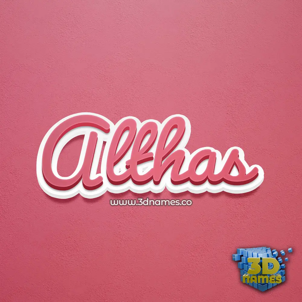 althas in Red Scribble style - 3D name wallpaper