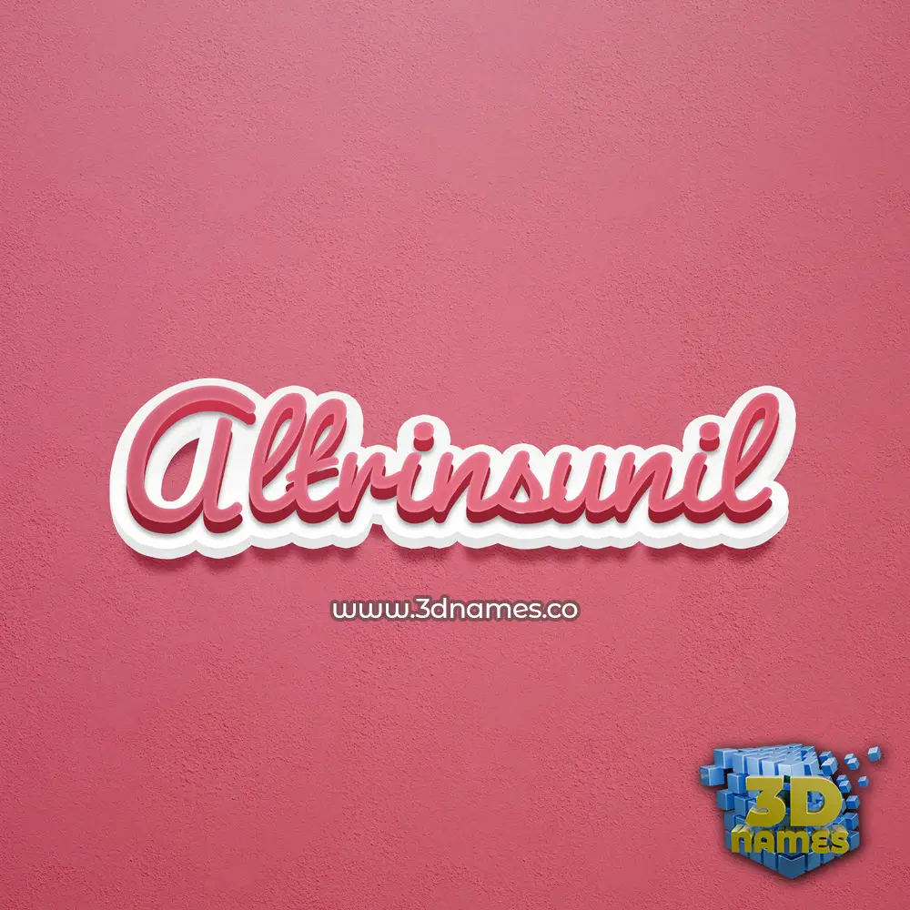 altrinsunil in Red Scribble style - 3D name wallpaper