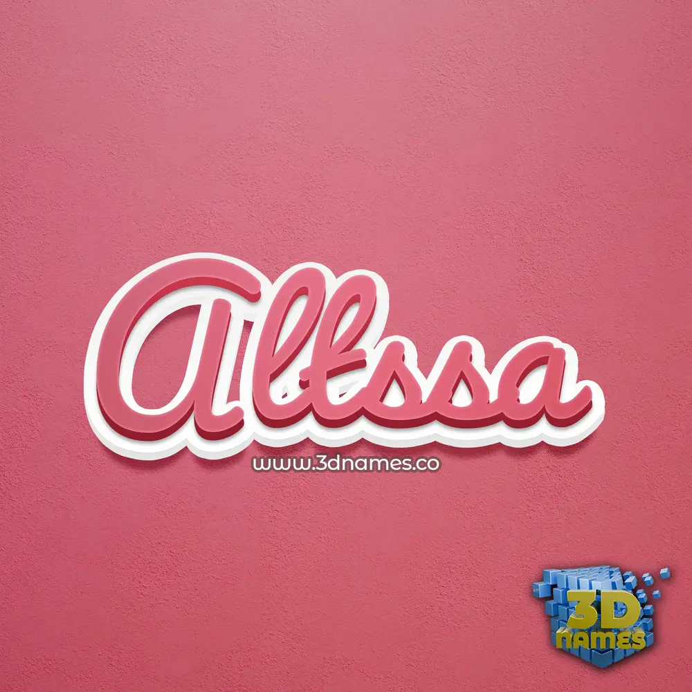 altssa in Red Scribble style - 3D name wallpaper