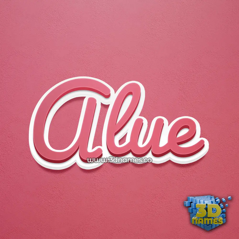alue in Red Scribble style - 3D name wallpaper