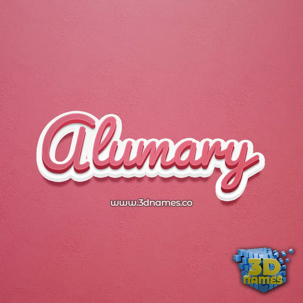 alumary in Red Scribble style - 3D name wallpaper
