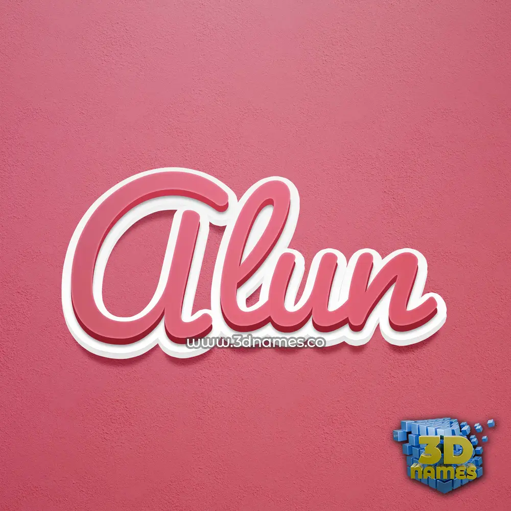 alun in Red Scribble style - 3D name wallpaper