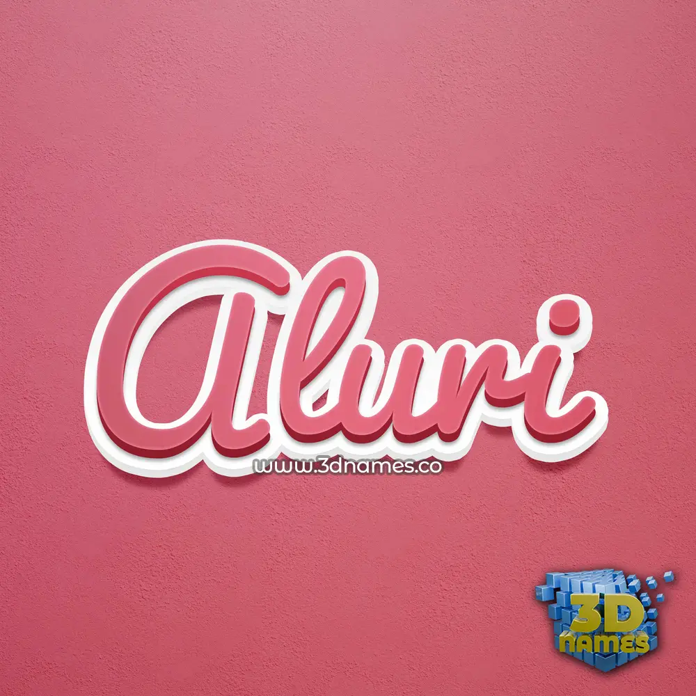aluri in Red Scribble style - 3D name wallpaper