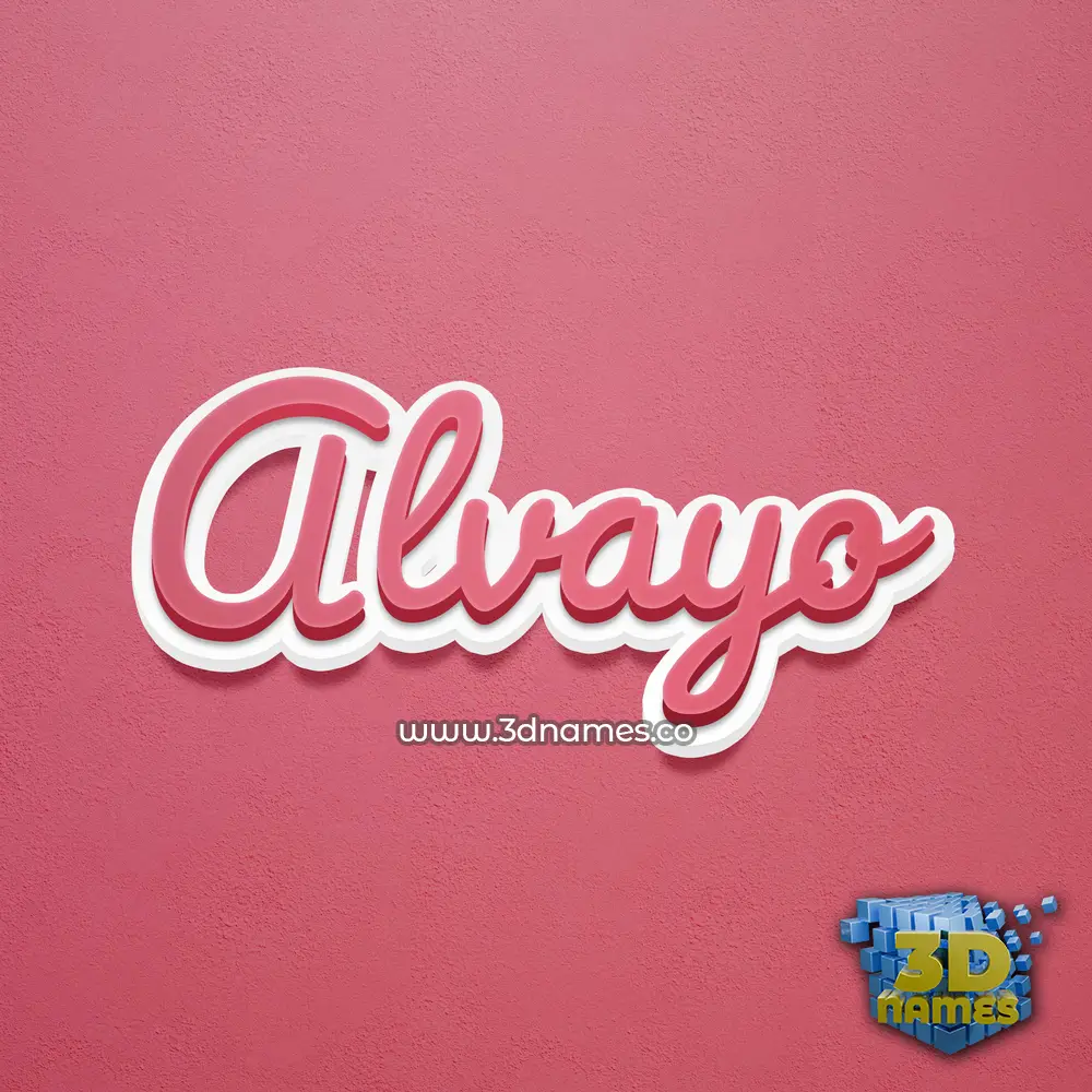 alvayo in Red Scribble style - 3D name wallpaper