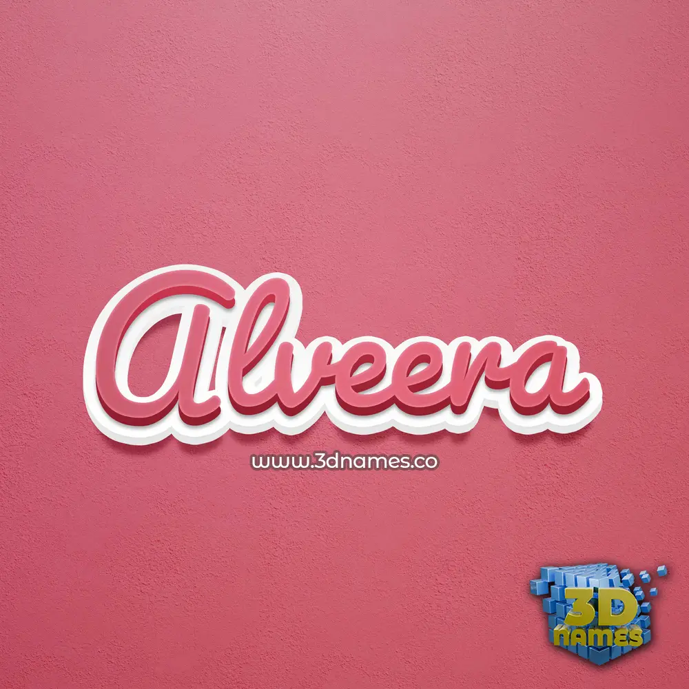 alveera in Red Scribble style - 3D name wallpaper