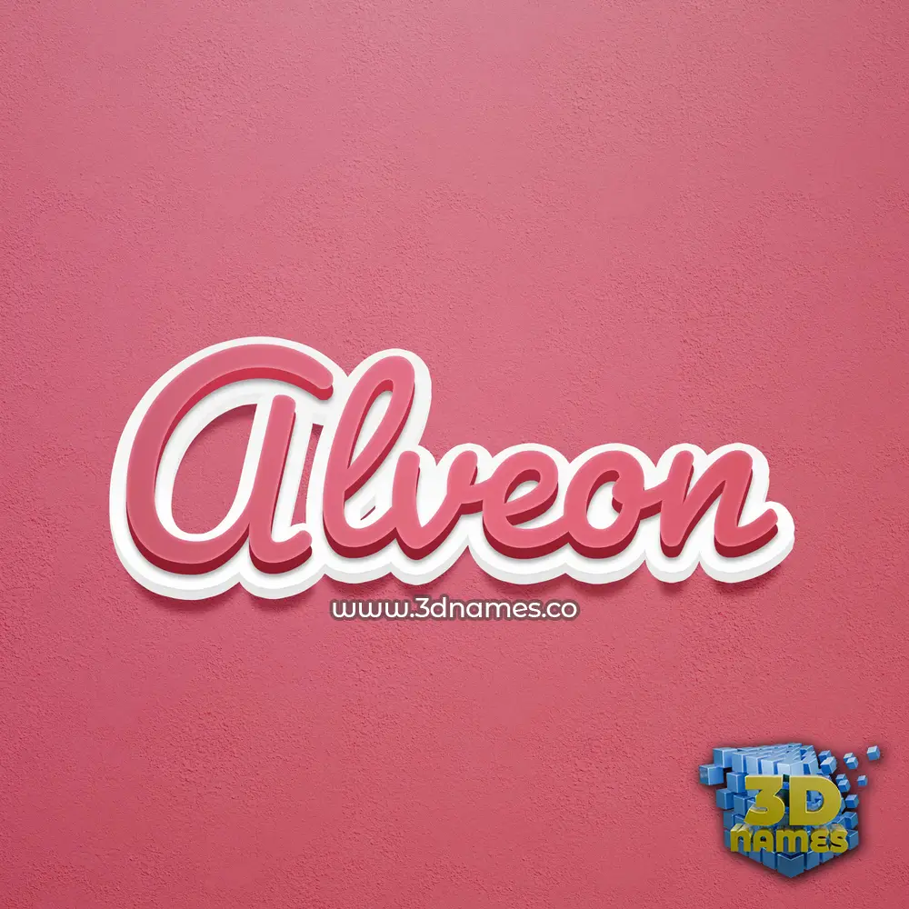 alveon in Red Scribble style - 3D name wallpaper