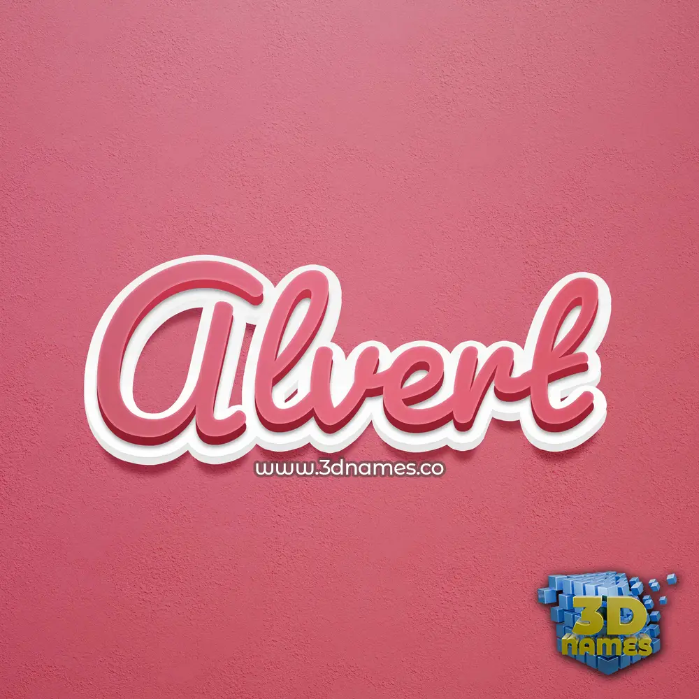 alvert in Red Scribble style - 3D name wallpaper