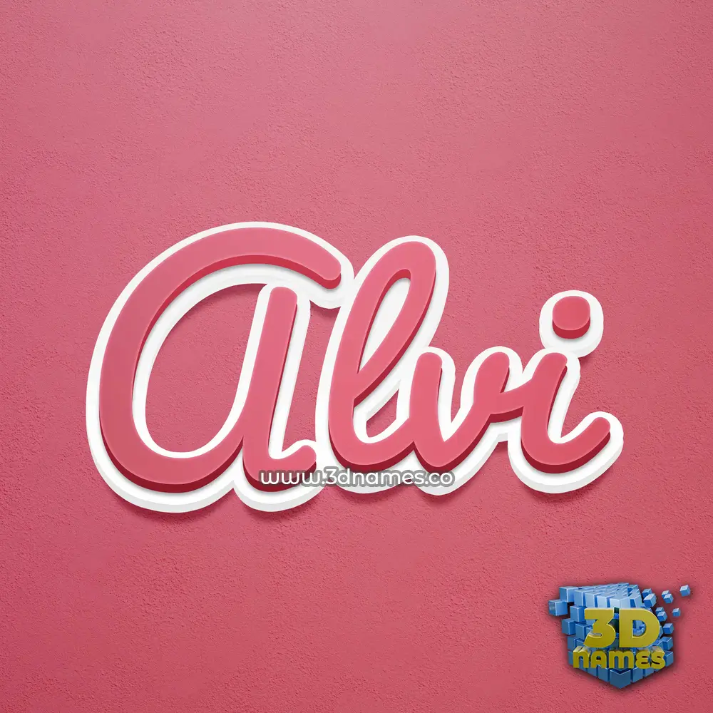 alvi in Red Scribble style - 3D name wallpaper