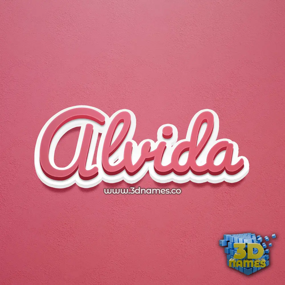 alvida in Red Scribble style - 3D name wallpaper
