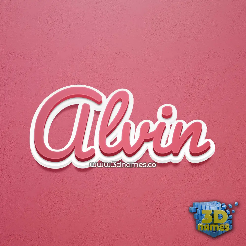 alvin in Red Scribble style - 3D name wallpaper