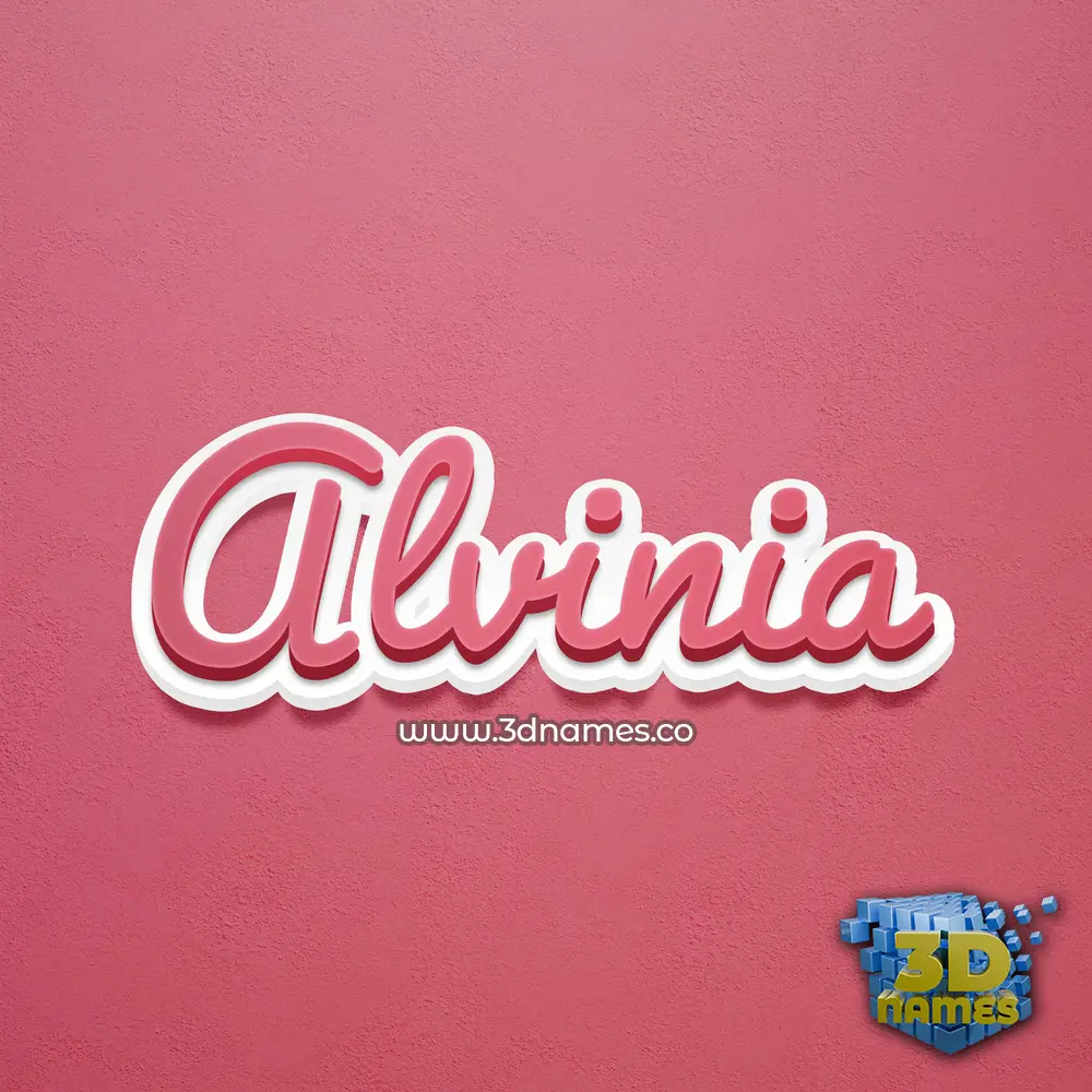 alvinia in Red Scribble style - 3D name wallpaper
