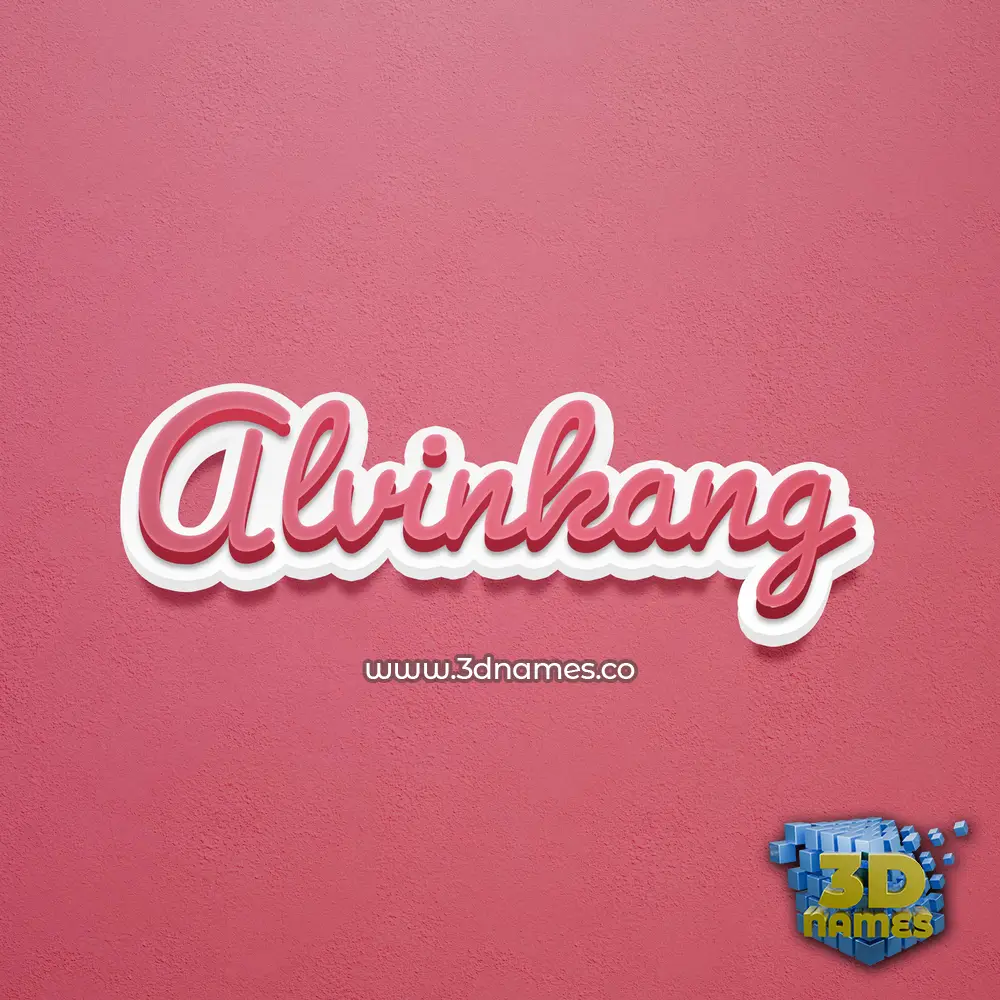 alvinkang in Red Scribble style - 3D name wallpaper