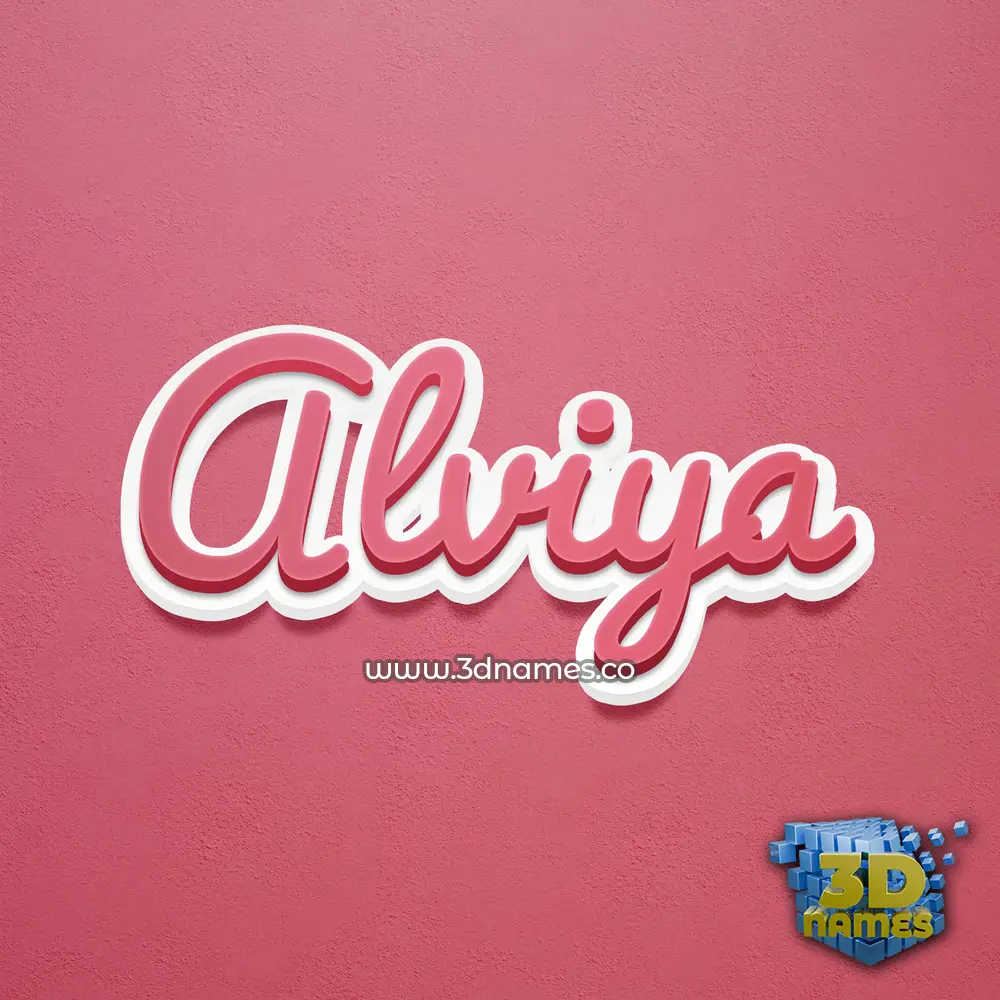 alviya in Red Scribble style - 3D name wallpaper