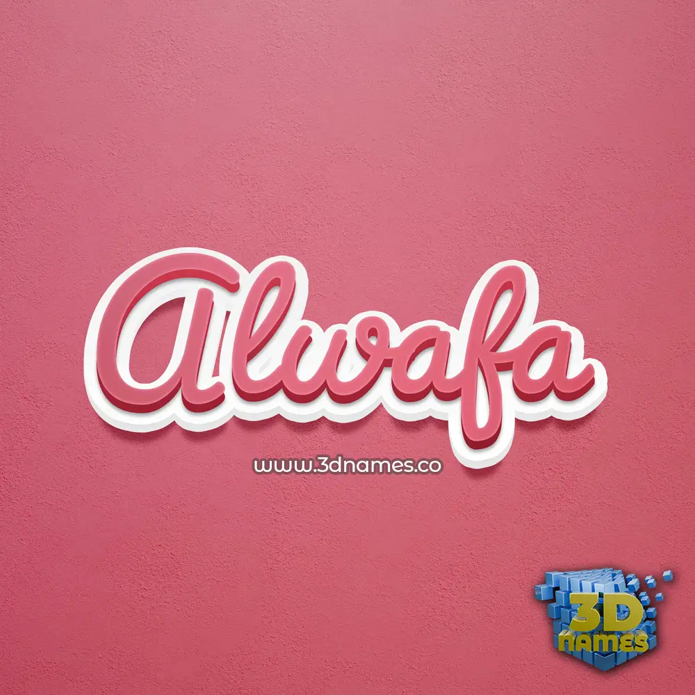alwafa in Red Scribble style - 3D name wallpaper