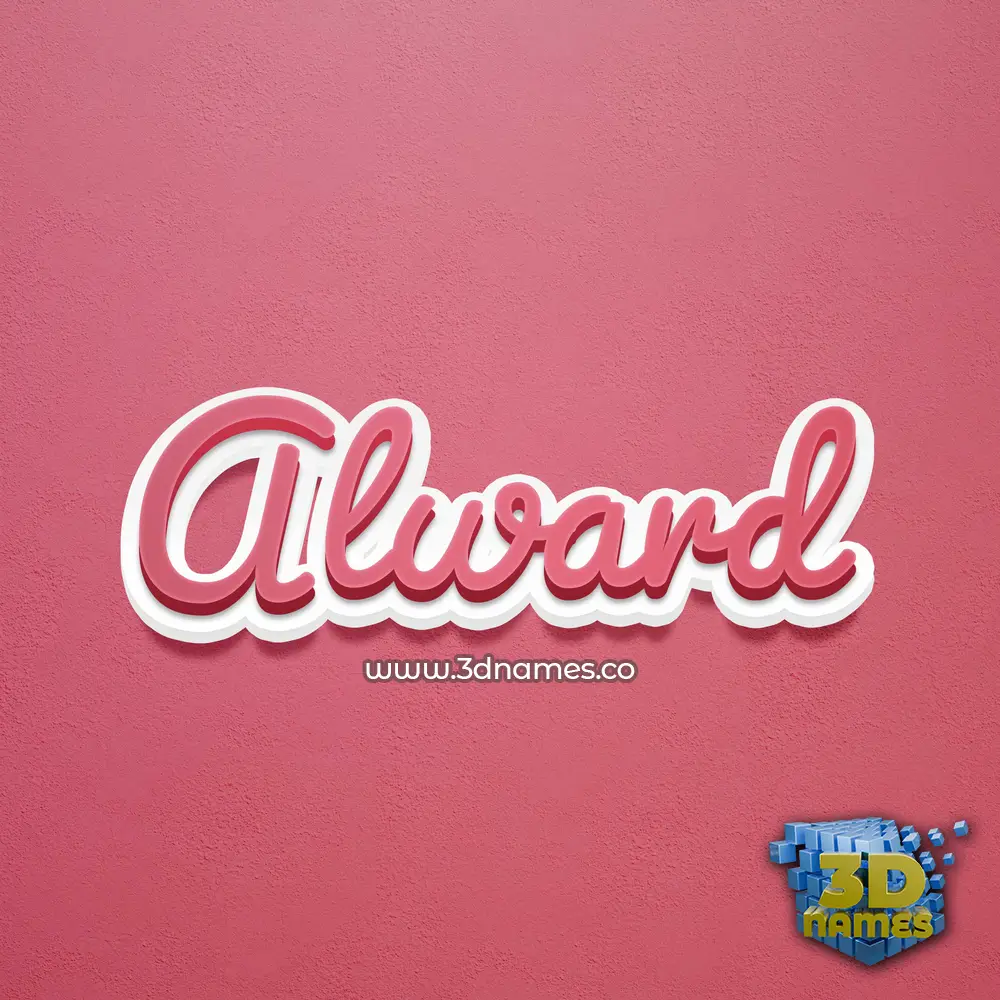 alward in Red Scribble style - 3D name wallpaper