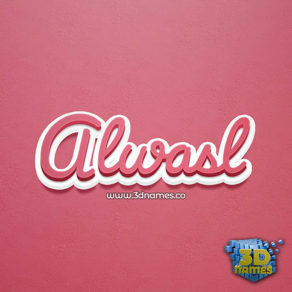 alwasl in Red Scribble style - 3D name wallpaper