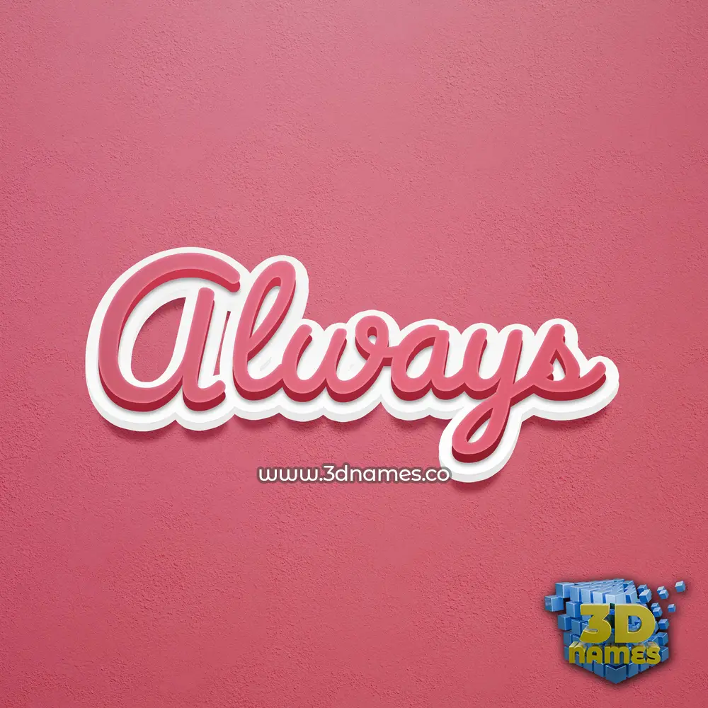 always in Red Scribble style - 3D name wallpaper