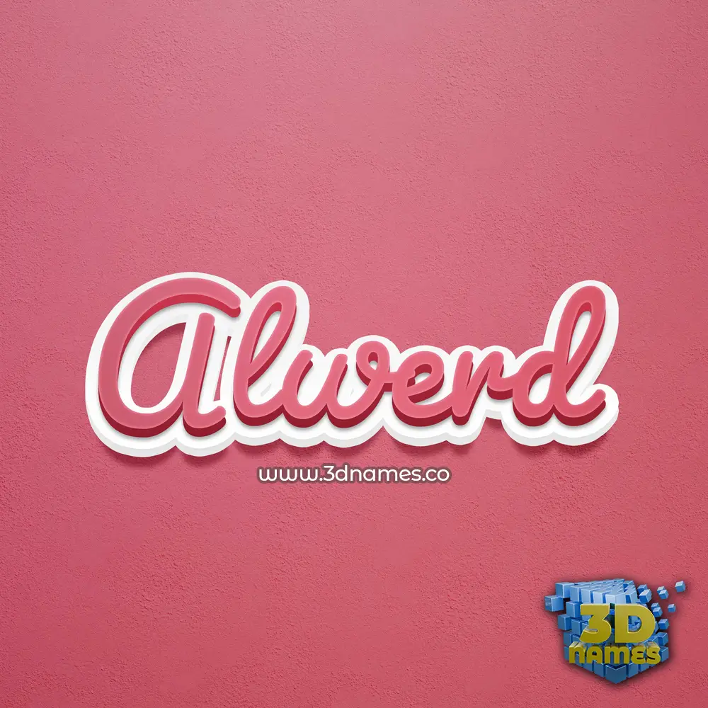 alwerd in Red Scribble style - 3D name wallpaper