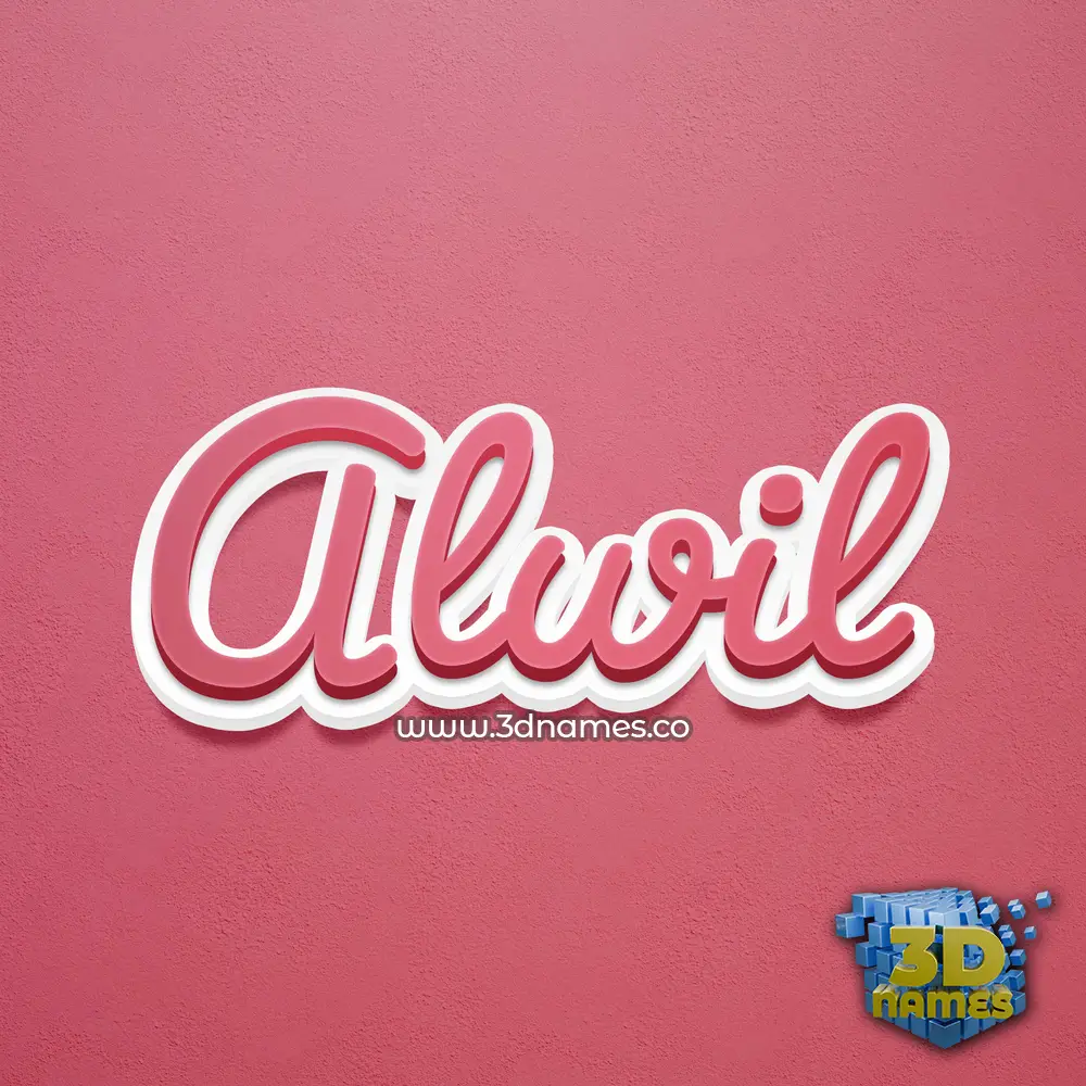 alwil in Red Scribble style - 3D name wallpaper