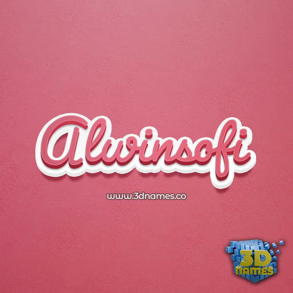 alwinsofi in Red Scribble style - 3D name wallpaper