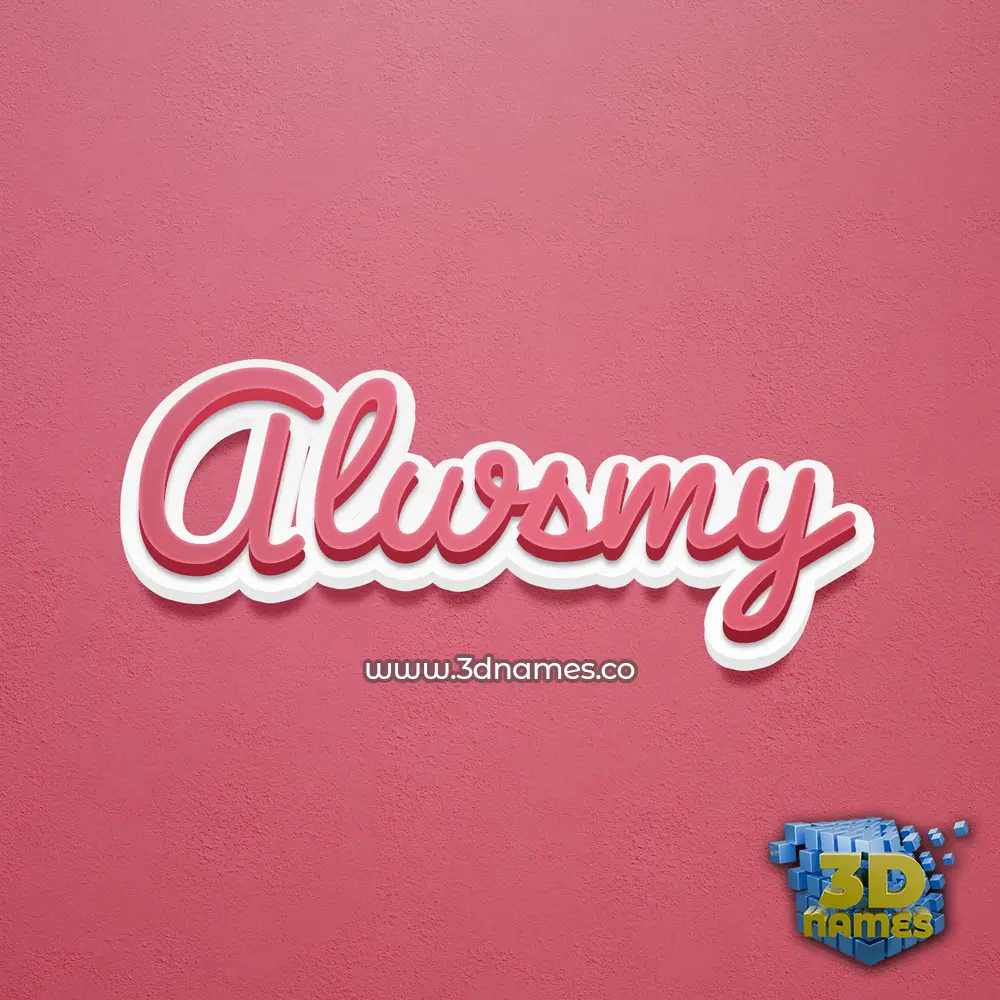 alwsmy in Red Scribble style - 3D name wallpaper