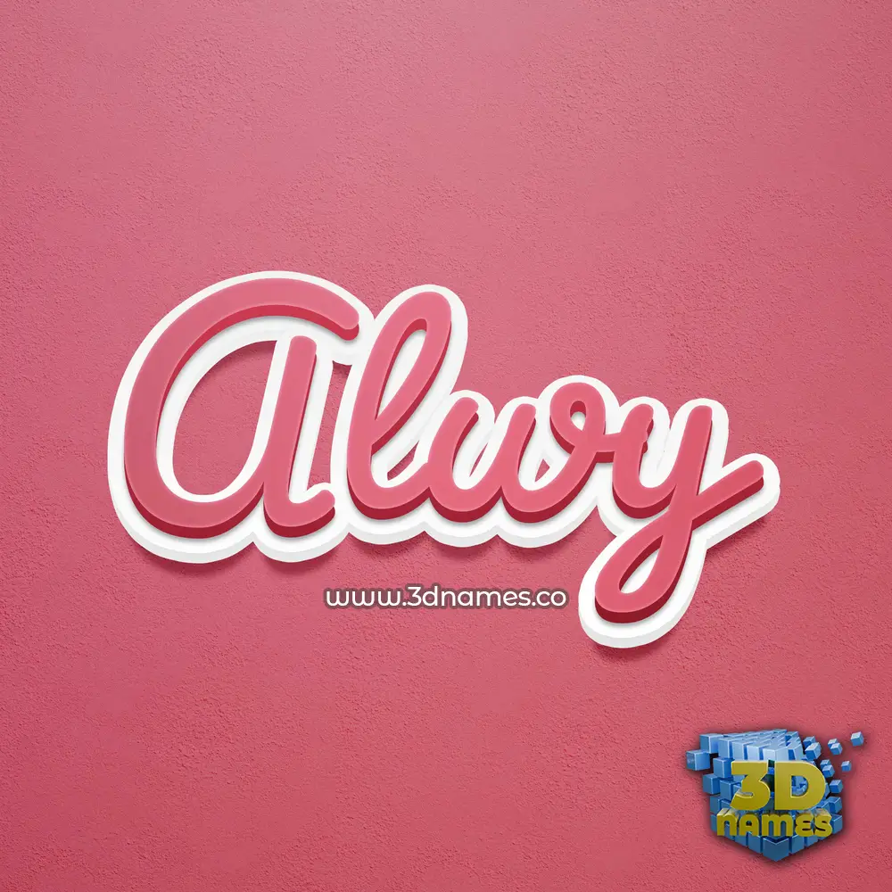 alwy in Red Scribble style - 3D name wallpaper