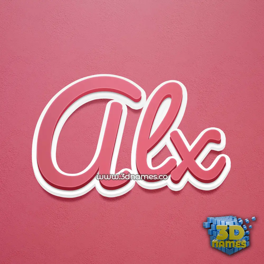 alx in Red Scribble style - 3D name wallpaper