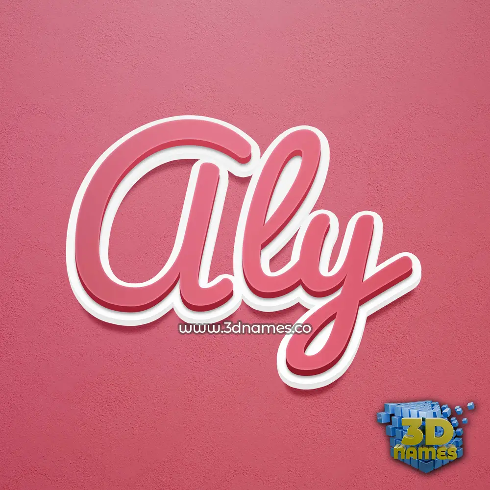 aly in Red Scribble style - 3D name wallpaper