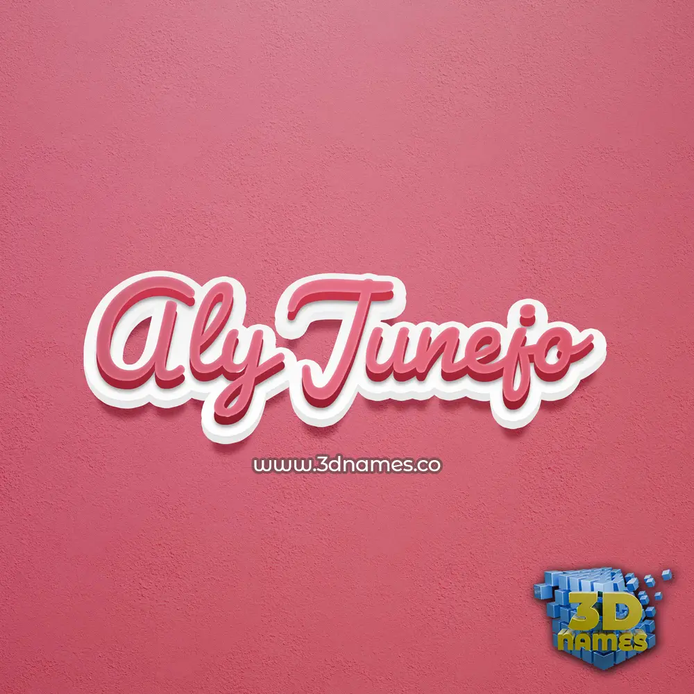 aly junejo in Red Scribble style - 3D name wallpaper
