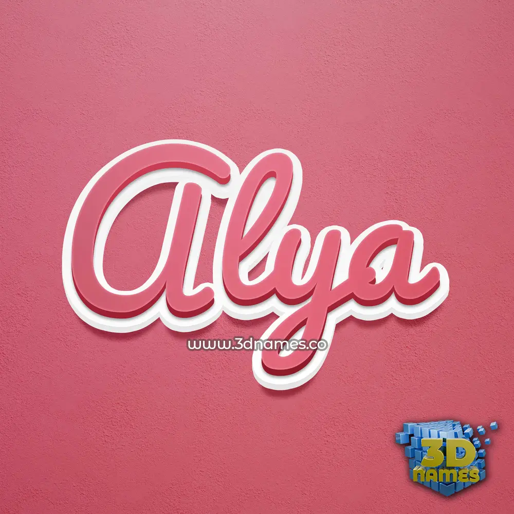 alya in Red Scribble style - 3D name wallpaper