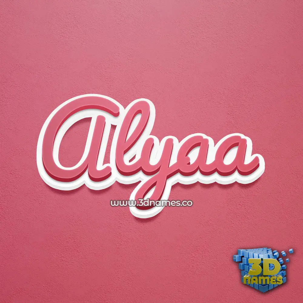 alyaa in Red Scribble style - 3D name wallpaper