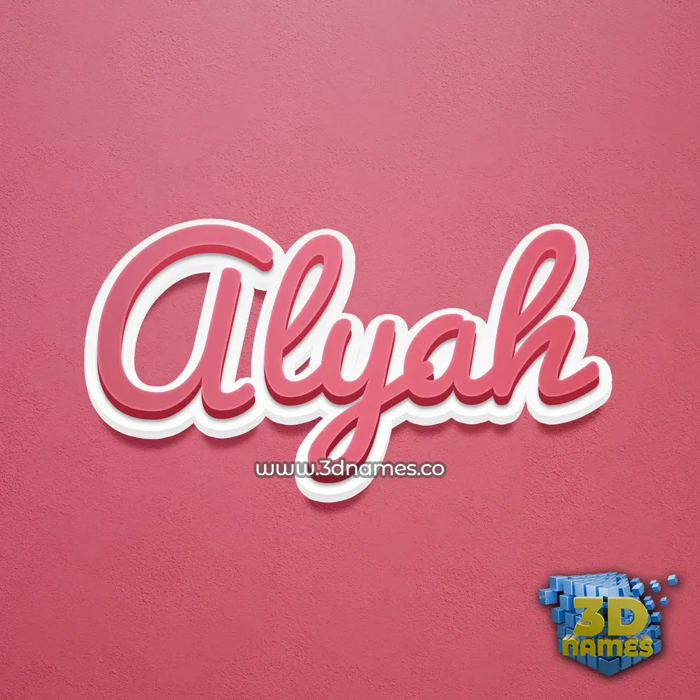 alyah in Red Scribble style - 3D name wallpaper