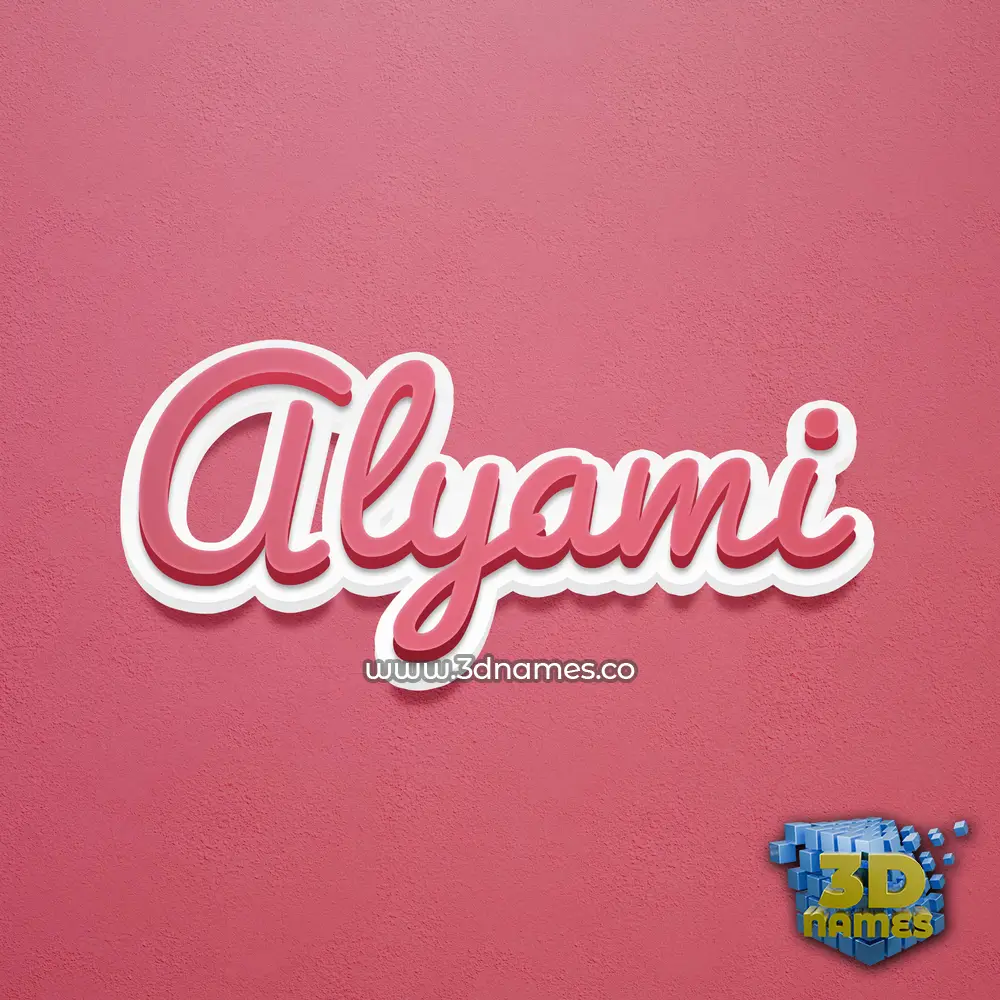 alyami in Red Scribble style - 3D name wallpaper