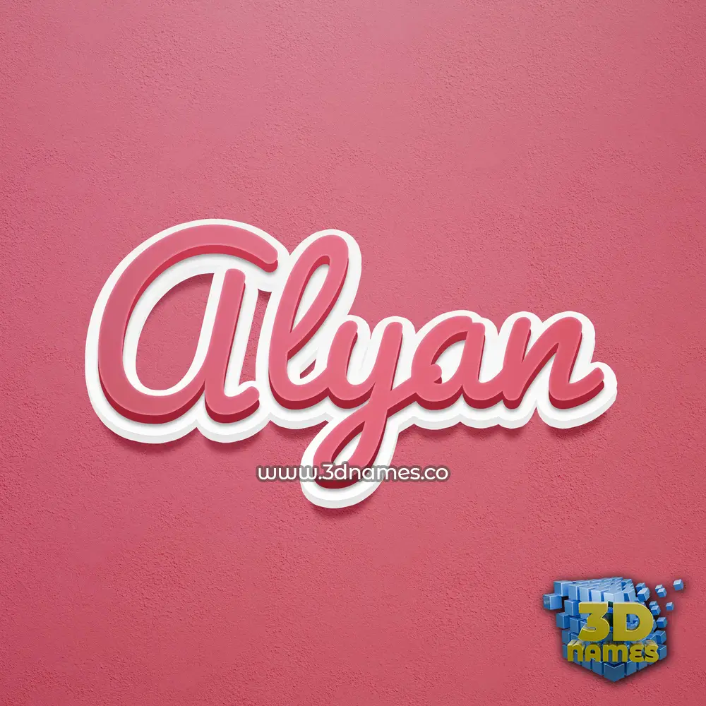 alyan in Red Scribble style - 3D name wallpaper