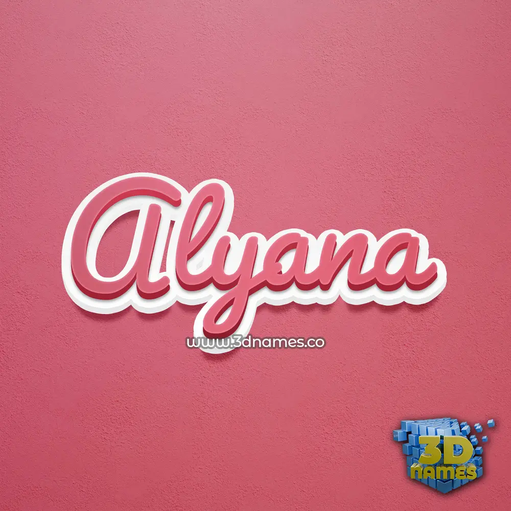 alyana in Red Scribble style - 3D name wallpaper