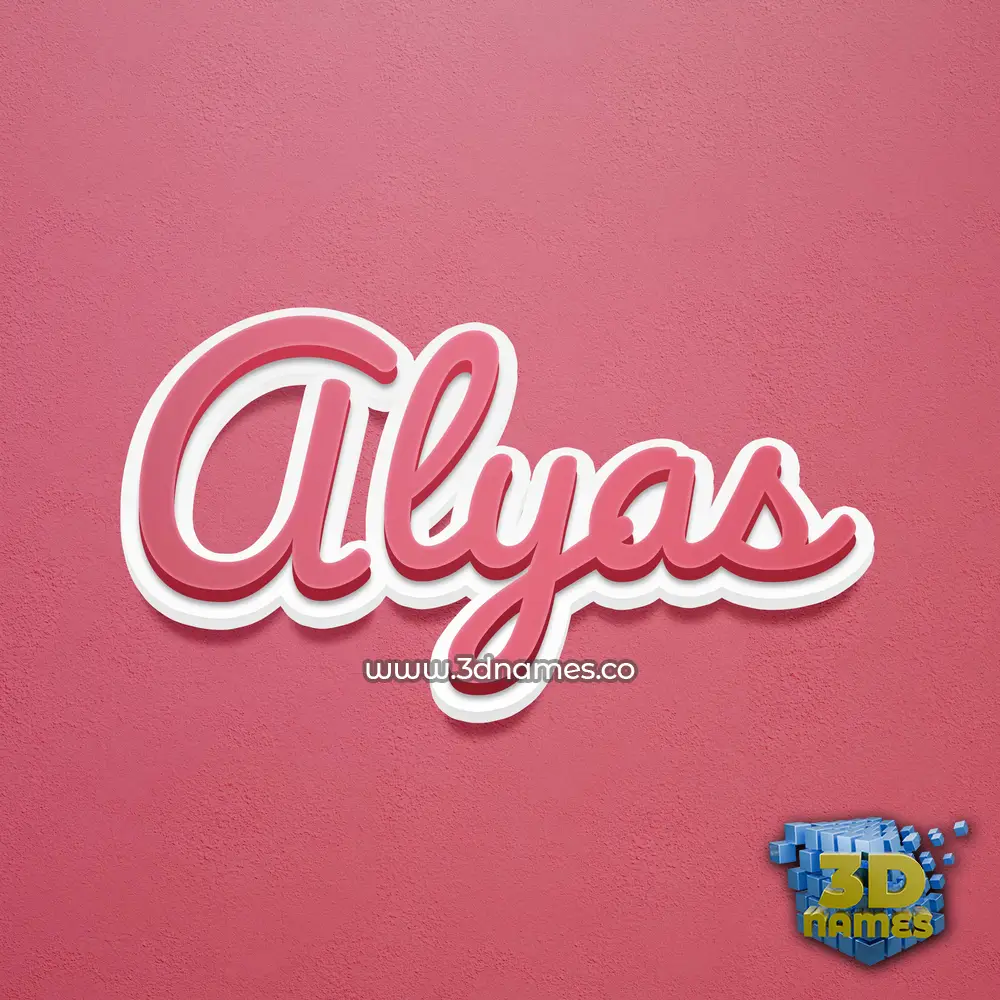 alyas in Red Scribble style - 3D name wallpaper